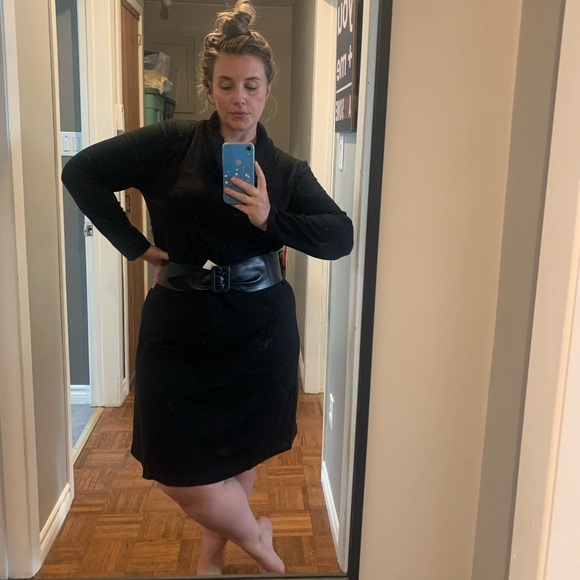 NWOT / Lemmie for Nina Leonard / Cowl Neck / Sweater Dress / Belted - Picture 10 of 10